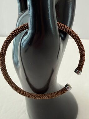 Artisan Woven Copper Cuff Bracelet African Boho Luxe Statement